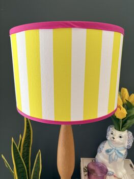 Carnival Lampshade In Sunshine Yellow Deckchair Stripe, 5 of 9