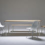 Whitewashed Oak Bench With Matching Steel Hairpin Legs, thumbnail 2 of 3