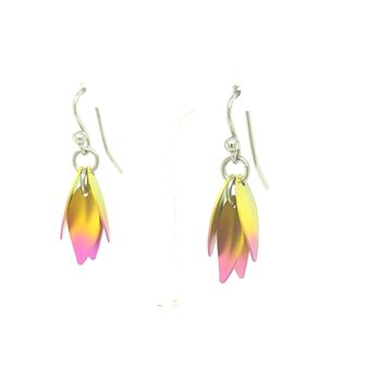 Hypoallergenic Pink Orchid Titanium Earrings, 2 of 4