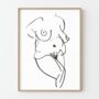 Linear Life Drawing Figure Monochrome Riso Print On Recycled Paper, thumbnail 8 of 8