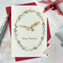 Owl And Wreath Christmas Card, thumbnail 2 of 4