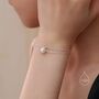 Sterling Silver Dainty Natural Pearl Double Layer Bracelet, thumbnail 2 of 12