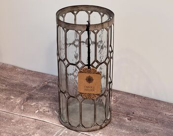 Window Pane Glass Lantern Candle Holder, 2 of 3