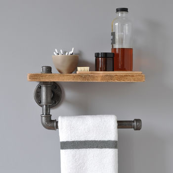 Industrial Towel Rail And Shelf, 3 of 6