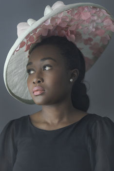 Oversized Brim Style Headpiece With Pink Petals, 2 of 5
