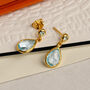 18ct Gold Vermeil Plated Gemstone Two Drop Earrings, thumbnail 2 of 6