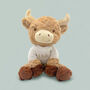 Personalised Harriet Highland Cow Soft Toy, Blue, thumbnail 3 of 7