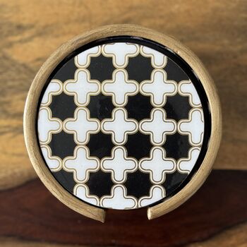Set Of Six Wood Coasters With Case, Luxury Tableware, 9 of 12