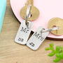 Couples Gift Mr And Mrs Personalised Pair Of Key Rings, thumbnail 1 of 5