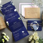 Blue And White Floral Wedding Invitations Sample, thumbnail 1 of 4