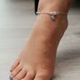 Sterling Silver Indian Minimalistic Charm Payal Anklet, thumbnail 2 of 2