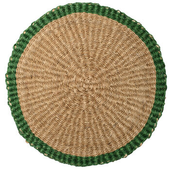 Kamaria: Green And Brown Woven Coaster Or Placemat, 4 of 5