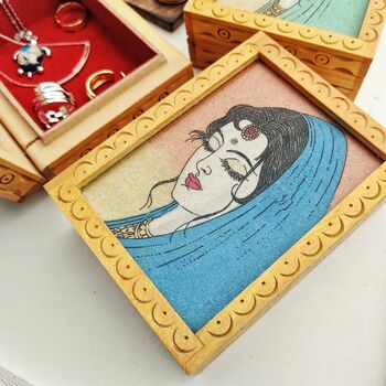 Handmade Vintage Women Wooden Jewellery Box, 7 of 8