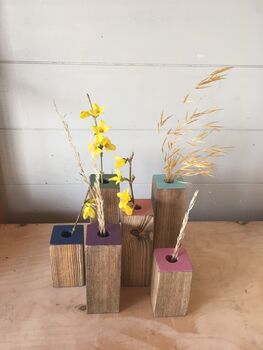 Set Of Three Wooden Vases, 2 of 6