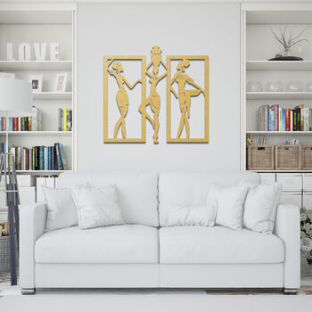 Wooden African Women Wall Art Set For Modern Home Decor, 6 of 9