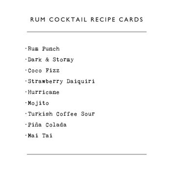 Rum Cocktail Recipe Cards, 2 of 9