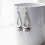 Silver Plated Large Drop Earrings, thumbnail 3 of 7