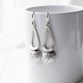Silver Plated Large Drop Earrings, 3 of 7