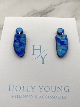 'Kelly' Painted Wood Sustainable Earrings, 6 of 12