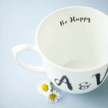 Pair Of Personalised Bone China Cups, 2 of 3