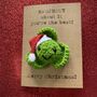 Sprout Funny Crochet Christmas Card Handmade, thumbnail 1 of 6