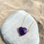 Amethyst Heart Necklace 18k Gold Plated Christmas Gift Present, thumbnail 2 of 6