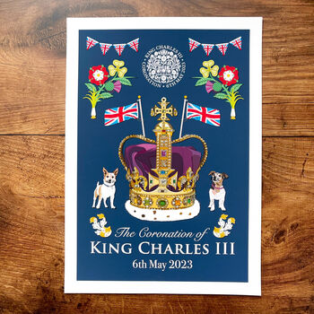 King Charles Coronation Crown Art Print, 2 of 8