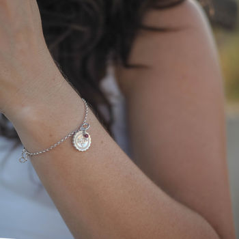 Compass With Garnet Bracelet In Silver Or Gold, 6 of 7