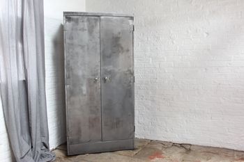 Marco Vintage Stripped Steel Stationery Cupboard, 3 of 9