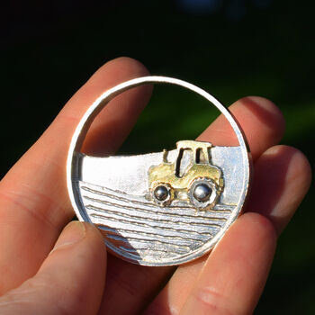 Gold Tractor Brooch, 3 of 3