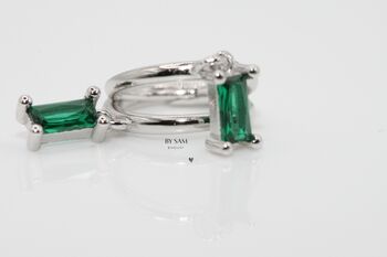 Emerald Hoop Earrings Mothers Day Gift, 3 of 10