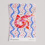 Prawns Art Print Seafood Illustration Poster, thumbnail 3 of 7
