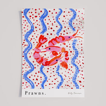 Prawns Art Print Seafood Illustration Poster, 3 of 7