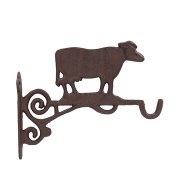 Hanging Basket Hook In Cast Iron Pig Or Cow, 2 of 2