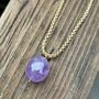 Annie Amethyst Bead Charm Plated Chain Necklace, thumbnail 1 of 4