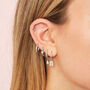 Ottillie Crystal Silver Raindrop Huggie Hoops, thumbnail 2 of 2