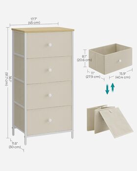 Chest Of Drawers Bedroom Fabric Drawers Storage Unit, 10 of 12