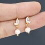 Marquise Cz Pair With Baroque Pearl Dangle Earrings, thumbnail 7 of 12