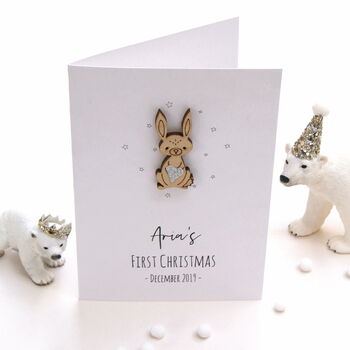 Personalised Babies First Christmas Betsy Bunny Card, 6 of 7