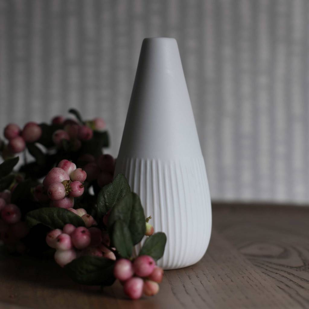 Porcelain Engraved Flower Vases By Nest