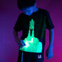 Rocket Interactive Green Glow T Shirt In Black, thumbnail 3 of 6