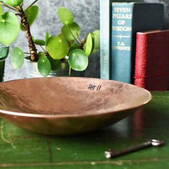 7th Anniversary Copper Bowl, Large Hammered, 3 of 9