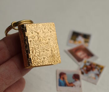 Personalised Family Album Floral Locket Keyring, 3 of 10