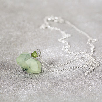 Green Prehnite Necklace In Silver Or Gold, 9 of 11