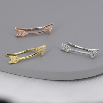Arrow Cz Crawler Earrings In Sterling Silver, 5 of 12
