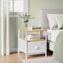 Nightstand Bedside Table With Storage Fabric Drawer, thumbnail 1 of 12