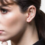 White Topaz Rose/Gold Plated Lightning Bolt Ear Cuffs, thumbnail 2 of 8