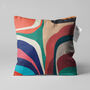 Cushion Cover With Multicoloured Abstract Lines Design, thumbnail 1 of 7