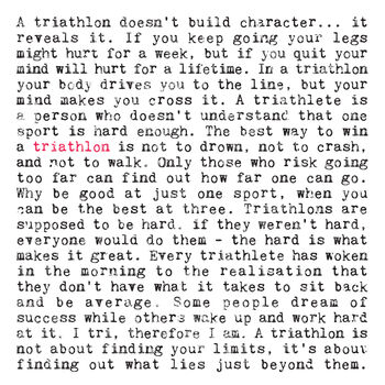 Triathlon Quotes Gift Print, 3 of 7