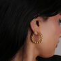 18 K Gold Braided Chubby Tube Hoop Earrings, thumbnail 7 of 10